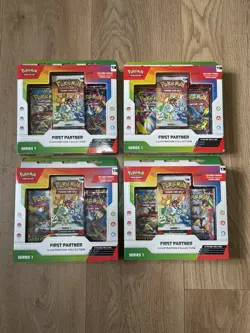 Pokemon TCG First Partner Illustration Collection Series 1 Box Factory Sealed X4 - Image 1