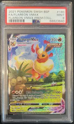 PSA 9 MINT 2021 POKEMON SWSH BLACK STAR PROMO #180 FULL ART/FLAREON VMAX - Image 1