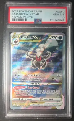 2023 POKEMON SWORD & SHIELD CROWN ZENITH #GG50 FULL ART/DARKRAI VSTAR PSA 10 - Image 1