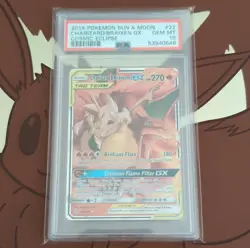Pokemon Charizard & Braixen GX TAG TEAM Holo 22/236 Sm-Cosmic Eclipse PSA 10 - Image 1