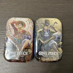 One Piece TCG Factory Sealed Tin Pack Vol 2 OP-13 TS-02 Luffy Sabo Lot of 2 New - Image 1