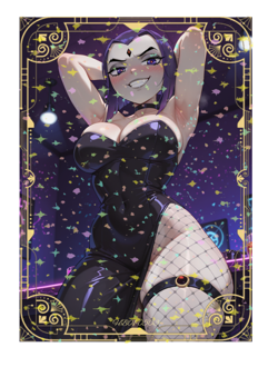 Sexy Teen Titans RAVEN Goddess Story Anime Waifu Card Hunny Bunnies - Image 1