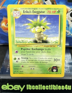 Erika's Exeggutor 44/132 Gym Heroes UNL UnCommon WoTC Pokemon Card - N/Mint F/S - Image 1
