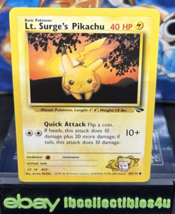 Pokemon Card Lt. Surge's Pikachu 84/132 Gym Challenge Regular 2000 WOTC NM F/S - Image 1