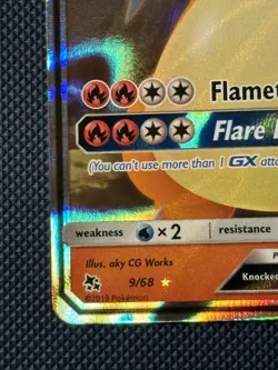 Charizard GX Hidden Fates Holo Ultra Rare Card 9/68 Pokemon TCG NM Condition - Image 5