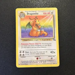 Pokemon Dragonite 19/62 Fossil Rare LP 1999 non holo Unlimited Card wotc - Image 1