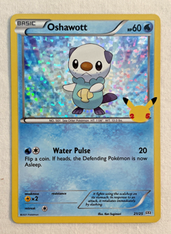 1x Oshawott 21/25 McDonald's 25th Anniversary Holo Promo Pokemon Card LP - Image 1