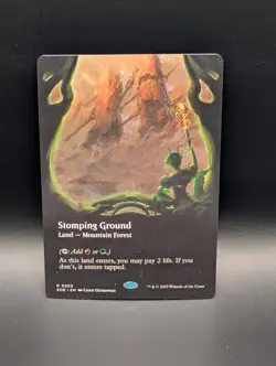 MTG - Stomping Ground - BORDERLESS - Land (Mountain/Forest) - EOE #283 - Rare - Image 1