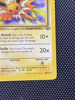 Pokemon Jolteon TCG Jungle 20/64 Regular Rare Non-Holo LP/NM - Image 4