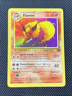 Pokemon Vintage Non-Holo Rare Flareon 19/64 Jungle WotC 1999 LP/NM - Image 1