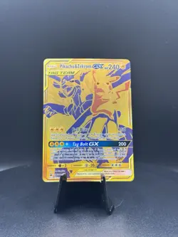 Pokemon TCG Pikachu & Zekrom GX Full Art Black Star Promo Foil SM248 TAG TEAM - Image 1