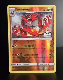 Pokemon TCG - INCINEROAR #26 - STAMPED - REVERSE HOLO - POKEMON LEAGUE 2017 - NM - Image 1