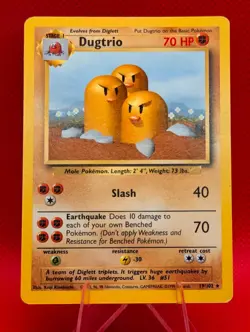 DUGTRIO 19/102 R BASE SET UNLIMITED POKEMON MP DUGTRIO - Image 1