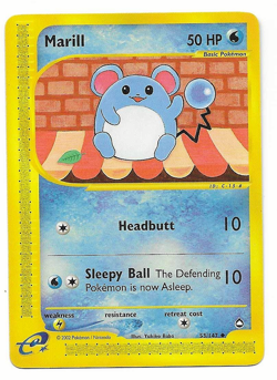 Marill 53/147 Pokemon TCG: Aquapolis 2002 Uncommon Near Mint Condition - Image 2