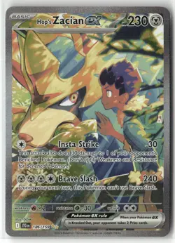 Pokemon Hop's Zacian ex 186/159 Holofoil SV09: Journey Together Special Illustra - Image 1