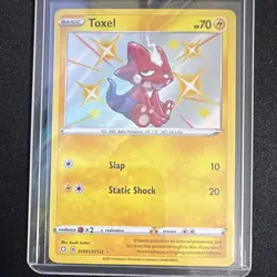 Pokemon Toxel Shiny Holo Rare SV041/SV122 Shining Fates Basic 70 HP Card - Image 1