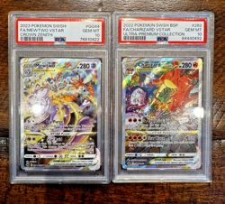 Mewtwo GG44 & Charizard SWSH262 VSTAR Pokemon Crown Zenith UPC PSA 10 - Image 1
