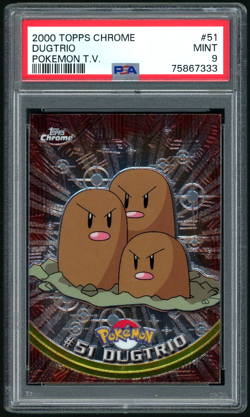 PSA 9 Topps Chrome Series 1 Dugtrio #51 Pokemon Cards 2000 🔥 - Image 1