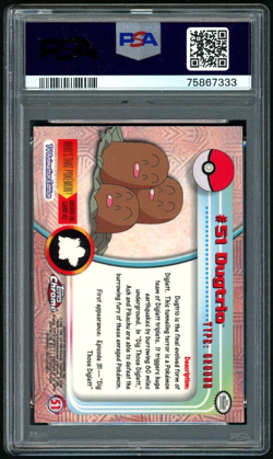 PSA 9 Topps Chrome Series 1 Dugtrio #51 Pokemon Cards 2000 🔥 - Image 2