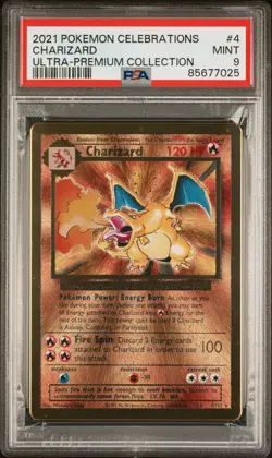 PSA 9 - 2021 Pokemon Celebrations UPC CHARIZARD Gold Metal Card #4 - Image 1