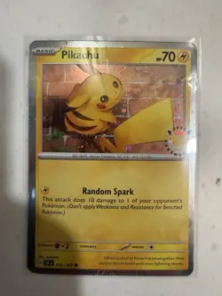 Pokemon Pikachu 051/162 Pokemon Day Promo Holo Basic Random Spark Card - Image 1
