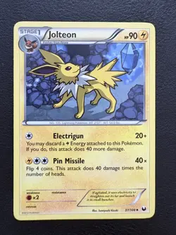 Jolteon 37/108 Uncommon BW Dark Explorers Near Mint Pokemon - Image 1