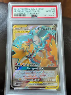 2013 Pokemon Sun and Moon Full Art Moltres/Zapdos/Articuno Hidden Fates..PSA 10 - Image 1