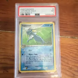 PSA 7 Pokemon Vaporeon Holo Rare 006/017 POP Series 3 2006 English TCG - Image 1