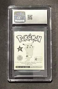 Pokemon Pikachu #25 Topps Merlin Sticker Series 1 CGC 10 Gem Mint - Image 2