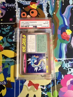 Pokemon 1997 Tomy Scratch Card Gyarados PSA 8 - Image 1