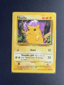 Pokemon '025 Pikachu 58/102 Common Vintage WOTC 1999 NM - Image 3