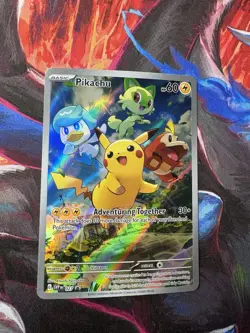 Pokemon Pikachu Full Art Promo Holo Scarlet & Violet 027 60 HP Card - Image 2