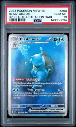 Pokemon Blastoise ex 200/165 PSA 10 SV151 Special Illustration Rare Holo En - Image 1