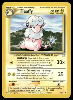 Flaaffy 34/111 Uncommon Neo Genesis Pokemon Unlimited Lightly Played - Image 1