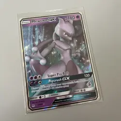 POKEMON SUN MOON HIDDEN FATES MEWTWO GX 31/68 FULL ART NM TO MINT - Image 1