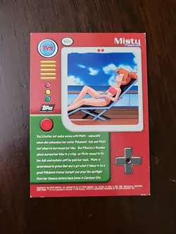 HP! TV3 Misty 1999 Topps Pokemon TV Animation Textured HOLO Foil Black Logo - Image 2