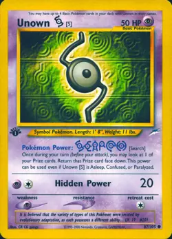UNOWN [S] 87/105 COMMON NEO DESTINY POKEMON 1ST EDITION MP - Image 1