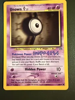 Pokemon TCG Unown [I] 68/75 Neo Discovery NEO2 LP - Image 1