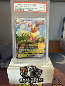 FLAREON VMAX 2021 POKEMON SWSH BLACK STAR PROMO PREMIUM #SWSH180 PSA 8 - Image 1