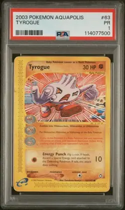POP 1! Pokemon Aquapolis - Tyrogue 63/147 E-Reader PSA 1! - Image 1