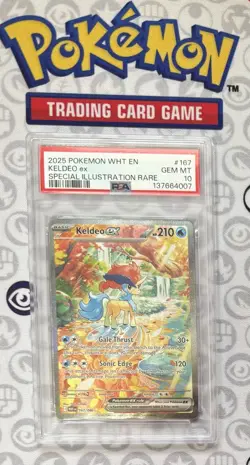 2025 Pokemon Wht En-White Flare #167 Keldeo Ex Special Illustration Rare PSA 10 - Image 1