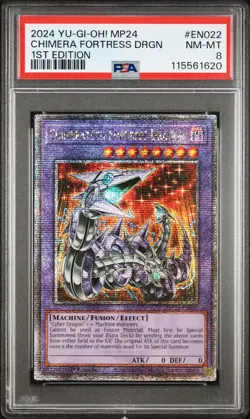 2024 Yu-Gi-Oh Chimera Fortress Dragon MP24-EN022 Quarter CSR PSA 8 (Aug 25) - Image 1
