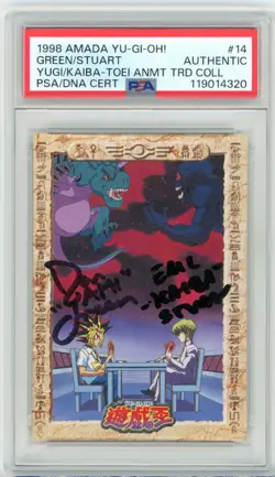 PSA DBL Signed Dan Green & Eric Stuart Yugi & Kaiba Toei Animation No. 14 (1998) - Image 1