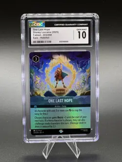 Disney Lorcana Fabled Hercules One Last Hope 222/204 Epic Holofoil CGC 10 - Image 1