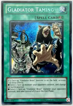 EXVC-EN087 Gladiator Taming - Secret Rare Unlimited Lightly Played YuGiOh Card - Image 1