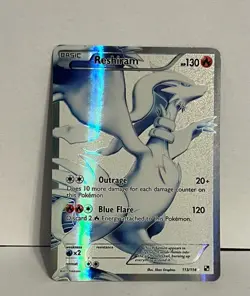 Pokemon TCG Reshiram Black & White Full Art Ultra Rare Holo Card 113/114 - Image 1