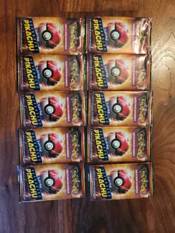 🔐 Pokemon Detective Pikachu Booster Pack Lot (10x) Sealed Spanish 2 Card Packs - Image 1