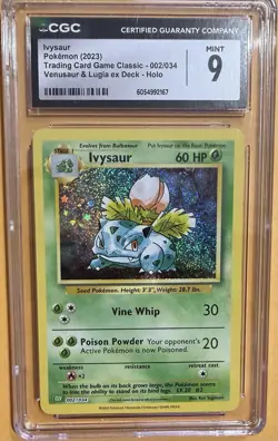 Pokemon Ivysaur 002/034 CGC 9 Trading Card Game Classic Collection Holo 2023 - Image 1