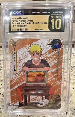2025 KAYOU NARUTO PROMO CARDS, PSA MAGAZINE NARUTO UZUMAKI CGC 10 PERFECT - Image 1