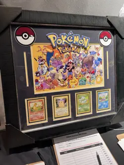 Authentic Pokemon TCG Card Display Frame Charmander Pikachu Bulbasaur Squirtle - Image 1